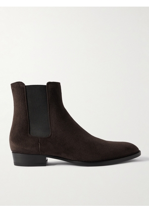 SAINT LAURENT - Wyatt Suede Chelsea Boots - Men - Brown - EU 41