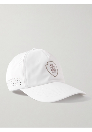 Brunello Cucinelli - Logo-Print Embroidered Shell Baseball Cap - Men - White - M