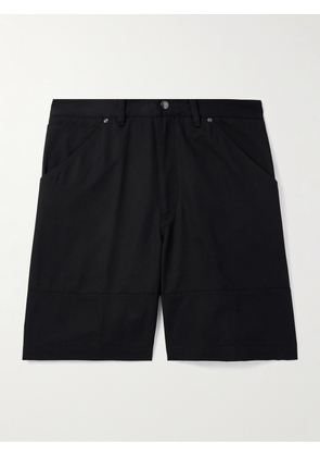 Moncler - Wide-Leg Logo-Appliquéd Cotton-Twill Shorts - Men - Black - IT 44