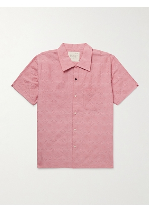 Kardo - Chintan Embroidered Cotton-Voile Shirt - Men - Orange - S