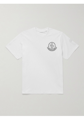 Moncler - Logo-Print Appliquéd Cotton-Jersey T-Shirt - Men - White - XS