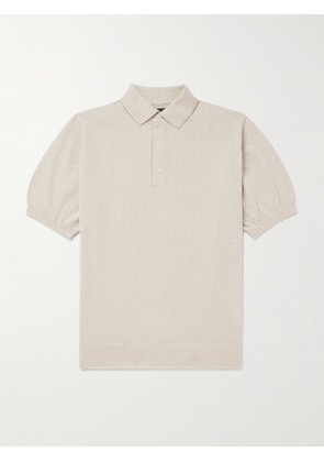Beams Plus - Cotton-Blend Bouclé Polo Shirt - Men - Neutrals - S