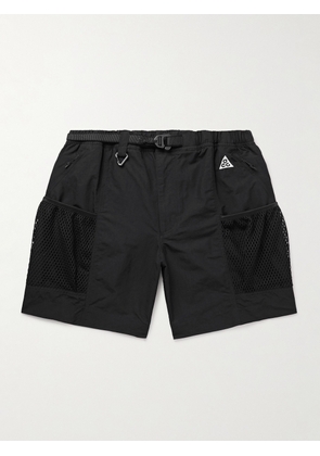 Nike - ACG Snowgrass Straight-Leg Mesh-Trimmed Belted Nylon Shorts - Men - Black - XS