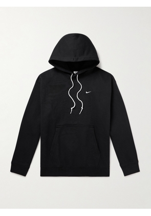 Nike - Solo Swoosh Logo-Embroidered Cotton-Blend Jersey Hoodie - Men - Black - XS