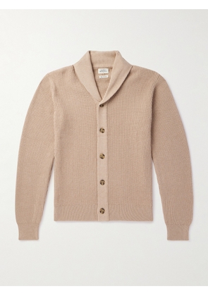 Hartford - Shawl-Collar Ribbed Cotton and Cashmere-Blend Cardigan - Men - Neutrals - S