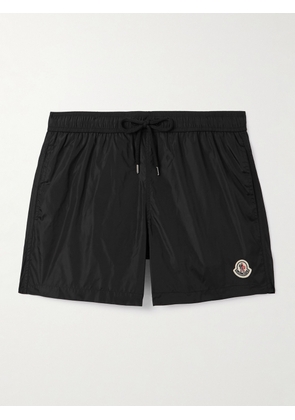 Moncler - Straight-Leg Mid-Length Logo-Appliquéd Swim Shorts - Men - Black - S