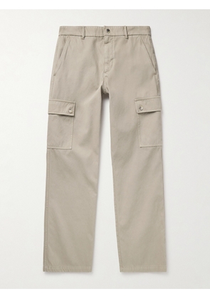 Burberry - Straight-Leg Garment-Dyed Cotton-Twill Cargo Trousers - Men - Neutrals - IT 46