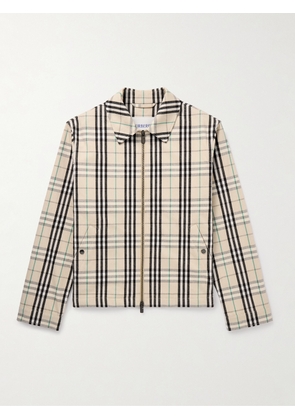 Burberry - Checked Cotton-Flannel Harrington Jacket - Men - Neutrals - S