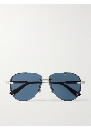 Dior Eyewear - NeoDior A1U Aviator-Style Guilloché Silver-Tone Sunglasses - Men - Silver