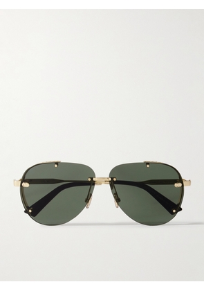 Dior Eyewear - NeoDior A1U Aviator-Style Guilloché Gold-Tone Sunglasses - Men - Gold
