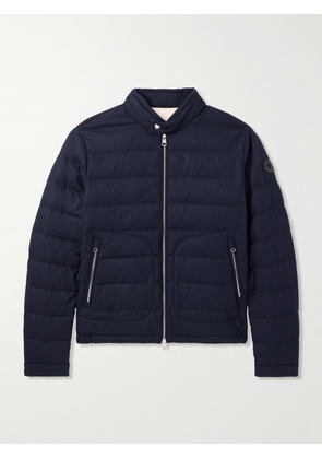 Moncler - Acorus Slim-Fit Logo-Appliquéd Quilted Flannel Down Jacket - Men - Blue - 1