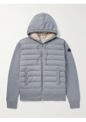 Moncler - Quilted Wool-Blend Hooded Down Jacket - Men - Gray - S