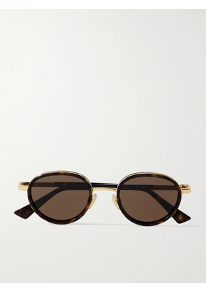 Bottega Veneta - Panthos Round-Frame Tortoiseshell Recycled-Acetate and Gold-Tone Sunglasses - Men - Tortoiseshell