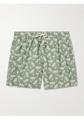 Hartford - Straight-Leg Mid-Length Printed Swim Shorts - Men - Green - S