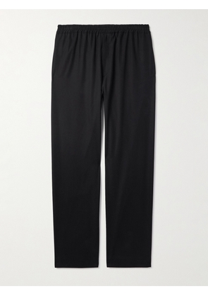 The Row - Jonah Wide-Leg Stretch Cotton and Cashmere-Blend Trousers - Men - Black - S