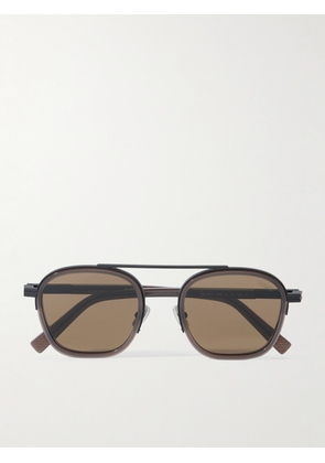 Zegna - Aviator-Style Metal and Acetate Sunglasses - Men - Brown
