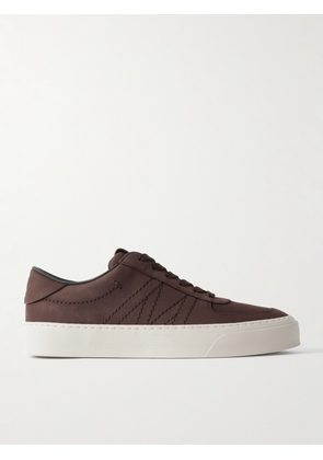 Moncler - Monclub Embroidered Nubuck Sneakers - Men - Brown - EU 40