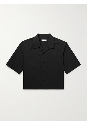 Amomento - Cropped Convertible-Collar Poplin Shirt - Men - Black - M