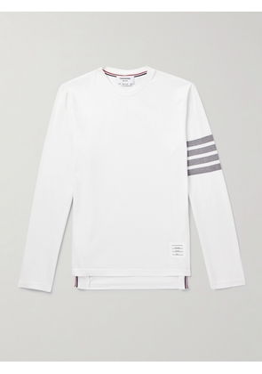 Thom Browne - Striped Cotton-Jersey T-Shirt - Men - White - 1