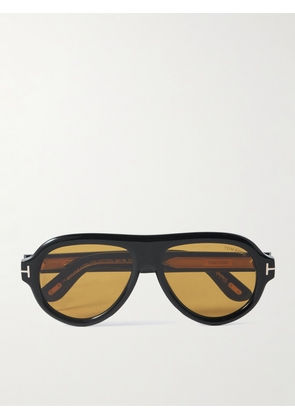 TOM FORD - Icon Pilot Aviator-Style Tortoiseshell Acetate Sunglasses - Men - Black