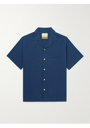 Portuguese Flannel - Flamé Convertible-Collar Cotton-Blend Seersucker Shirt - Men - Blue - XS