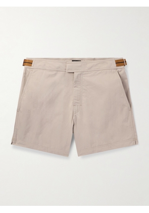 Zegna - Rio Straight-Leg Mid-Length Swim Shorts - Men - Neutrals - S