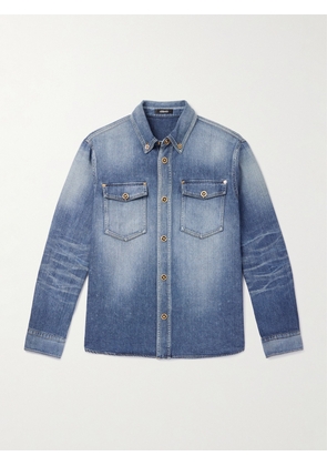 Versace - Button-Down Collar Denim Overshirt - Men - Blue - IT 46