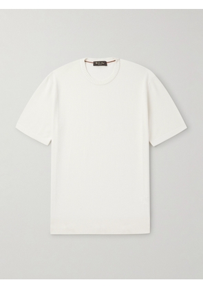 Loro Piana - Slim-Fit Cotton and Silk-Blend Piqué T-Shirt - Men - White - IT 46