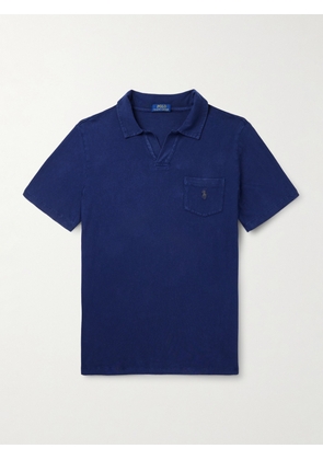 Polo Ralph Lauren - Logo-Embroidered Cotton and Linen-Blend Jersey Polo Shirt - Men - Blue - XS