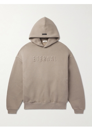 Fear of God - Eternal Logo-Embossed Cotton-Blend Jersey Hoodie - Men - Brown - XS