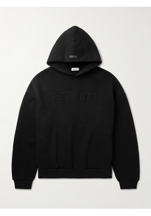 Fear of God - Eternal Logo-Embossed Cotton-Blend Jersey Hoodie - Men - Black - XS