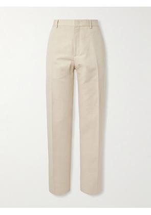 Loro Piana - Cedric Tapered Cotton and Linen-Blend Canvas Trousers - Men - Neutrals - IT 46