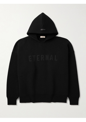 Fear of God - Eternal Oversized Logo-Jacquard Merino Wool Hoodie - Men - Black - S