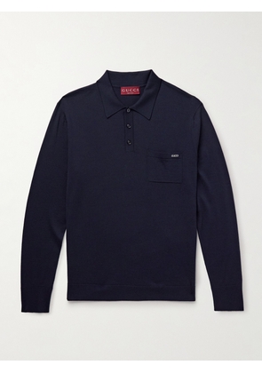 Gucci - Slim-Fit Wool Polo Shirt - Men - Blue - S