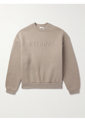 Fear of God - Eternal Oversized Logo-Embossed Cotton-Blend Jersey Sweatshirt - Men - Brown - XS