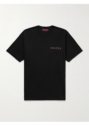 Gucci - Logo-Print Cotton-Jersey T-Shirt - Men - Black - S