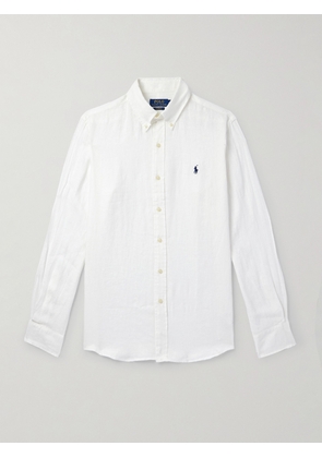 Polo Ralph Lauren - Button-Down Collar Logo-Embroidered Linen Shirt - Men - White - XS