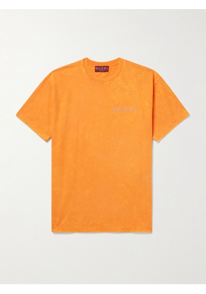 Gucci - Logo-Print Cotton-Jersey T-Shirt - Men - Orange - S