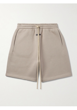 Fear of God - Wide-Leg Logo-Appliquéd Cotton-Blend Jersey Drawstring Shorts - Men - Brown - XS