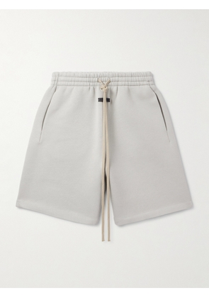 Fear of God - Wide-Leg Logo-Appliquéd Cotton-Blend Jersey Drawstring Shorts - Men - Gray - XS