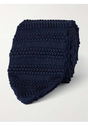 Mr P. - 7cm Knitted Silk Tie - Men - Blue