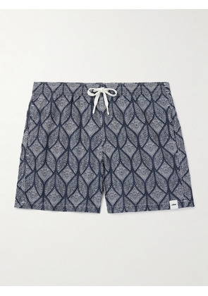 Altea - Straight-Leg Mid-Length Printed Swim Shorts - Men - Blue - S