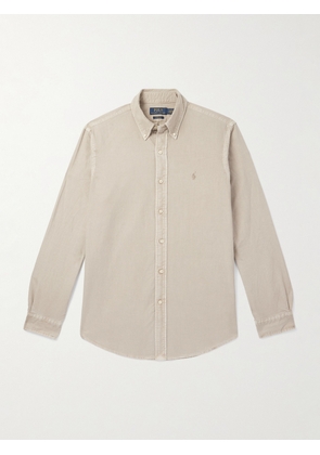 Polo Ralph Lauren - Slim-Fit Button-Down Collar Logo-Embroidered Cotton Oxford Shirt - Men - Neutrals - XS