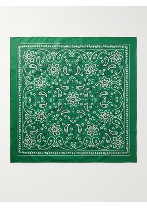 Drake's - Paisley-Print Cotton Scarf - Men - Green