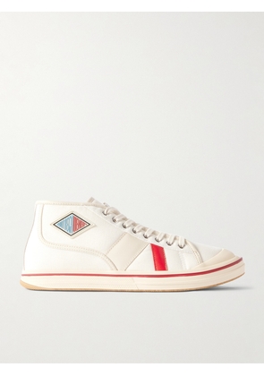 Bottega Veneta - Logo-Appliquéd Leather-Trimmed Canvas Sneakers - Men - White - EU 42