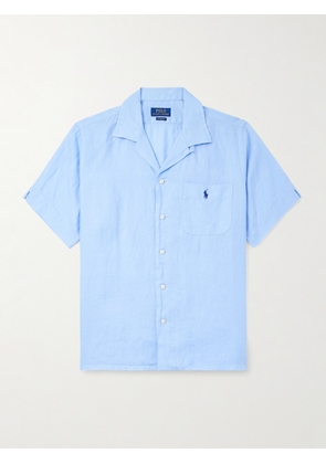 Polo Ralph Lauren - Convertible-Collar Logo-Embroidered Linen Shirt - Men - Blue - XS