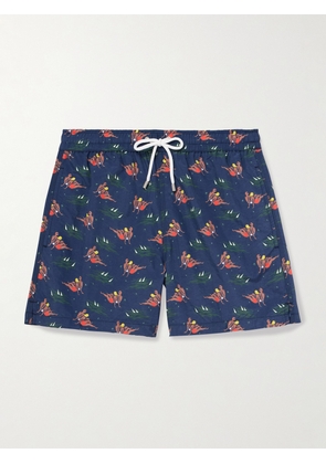 Drake's - Bathers Straight-Leg Mid-Length Printed Swim Shorts - Men - Blue - S