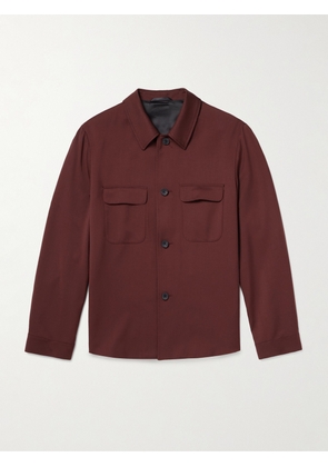 Mr P. - Wool-Twill Overshirt - Men - Burgundy - XS