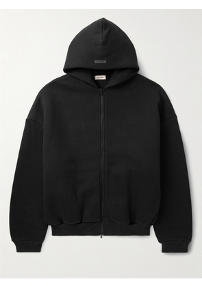 Fear of God - Oversized Logo-Appliquéd Debossed Cotton-Blend Jersey Hoodie - Men - Black - XS