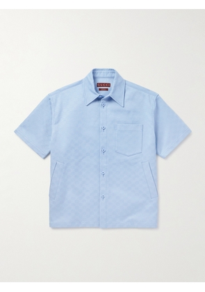 Gucci - Oversized Cotton-Jacquard Shirt - Men - Blue - IT 46